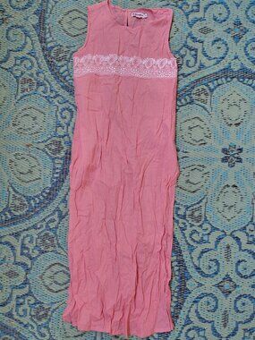 Fabindia sleeveless maxi dress w/ embroidered lace detailing